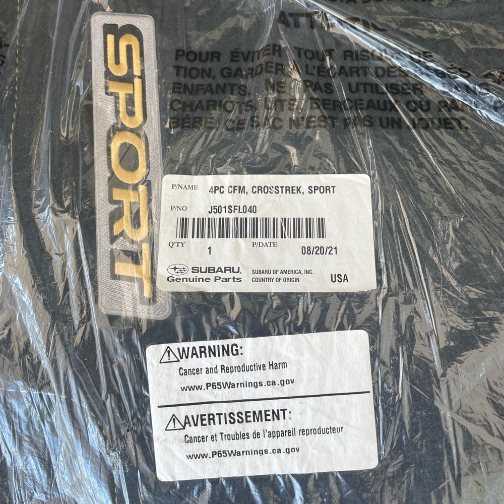NEW 2021 Subaru Crosstrek Sport Carpeted Floor Mats